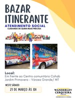 Vereador Wanderley Cerqueira promove bazar itinerante com ação social em Várzea Grande