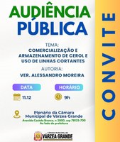 Vereador Alessandro Moreira convida para audiência pública sobre uso de cerol nesta quinta-feira (11)