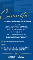 Vereador Alessandro Moreira convida população para inauguração do primeiro Hemocentro de Várzea Grande