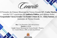 Vereador Carlinhos Figueiredo convida para audiência pública sobre estudo da Av. Alzira Santana